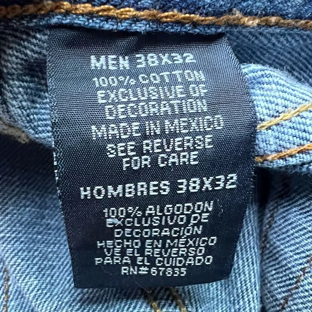Nautica Classic Relaxed Straight Blue Jeans Pants 100% Cotton Men's 38x32